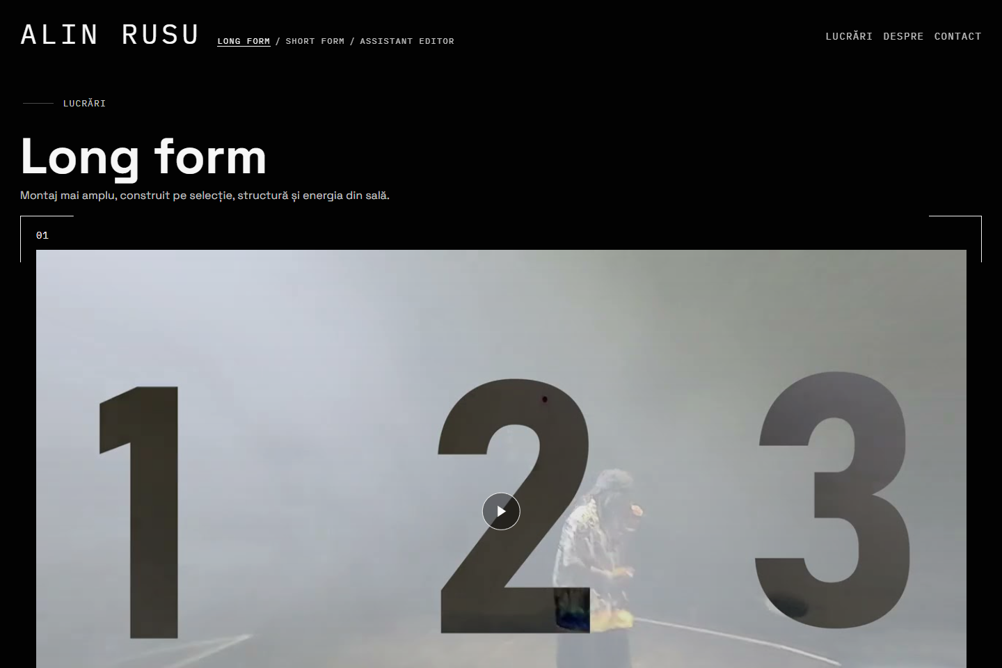 Pagina Long form din portofoliul Alin Rusu.